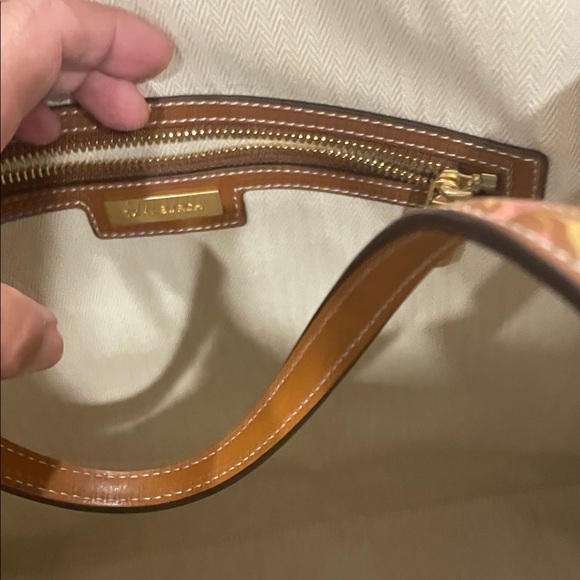 Tory Burch Multicolor Leather and Canvas Floral Tote - Picture 8 of 14